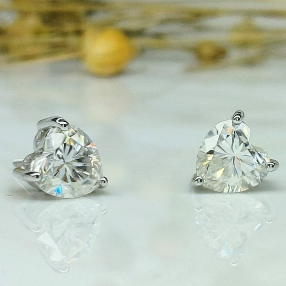 2.50 Ct Marquise Cut Prong Set Moissanite Stud Earring - Picture 3 of 4